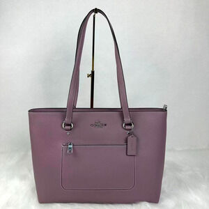 Coach Station Tote Bag In Crossgrain Leather/Silver/Jasmine CCD71 NWT